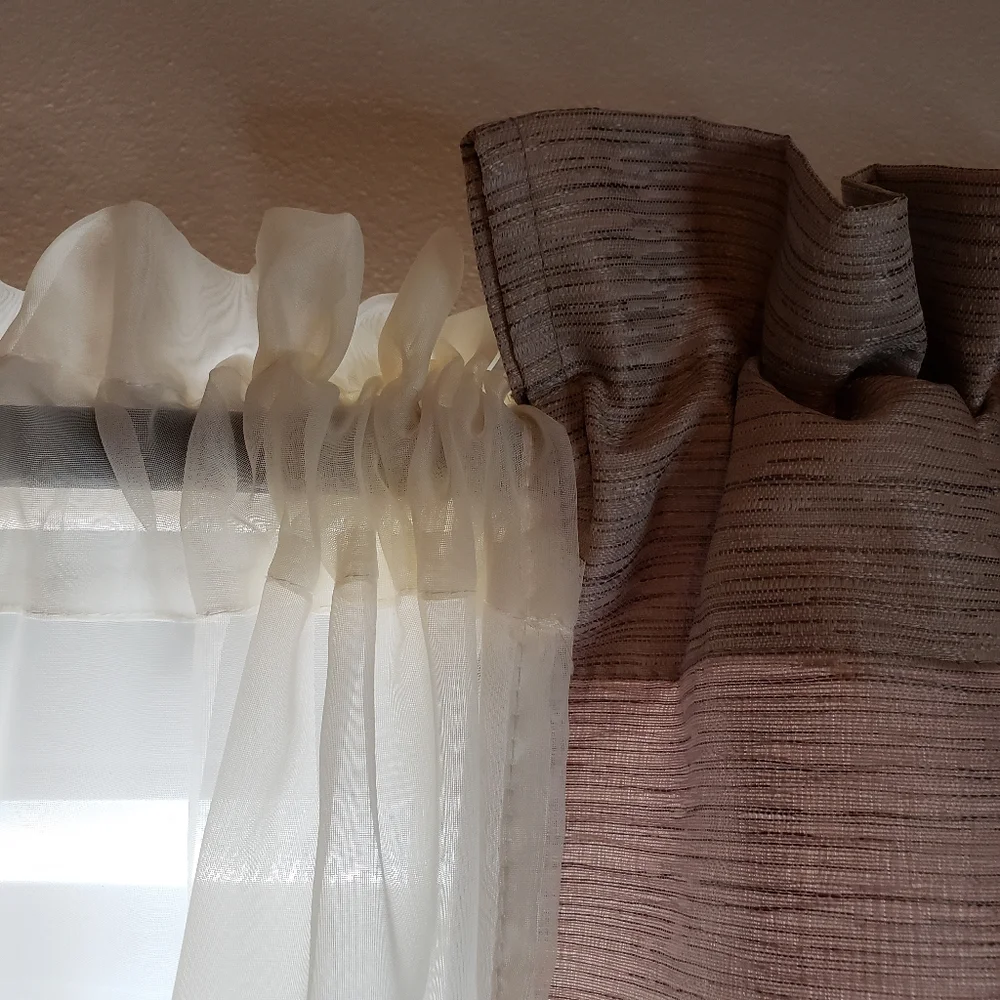 Sheer Rod Pocket Curtain Panel 2 Piece Ivory